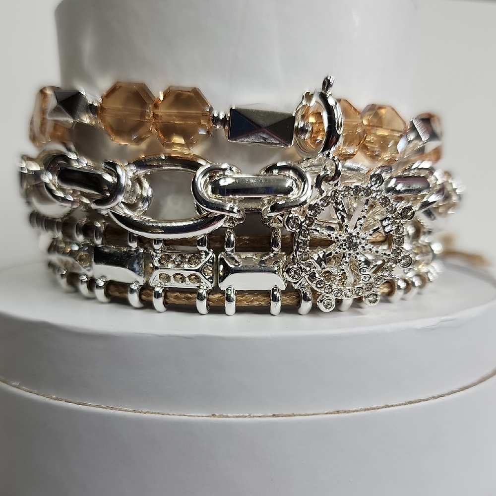 BP Stacks Elegant Silver and Gold Bracelet Set